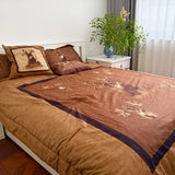 100% polyester Printed microfiber fabric bedding set