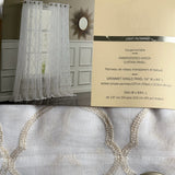 Embroidered sheer curtain eyelet top