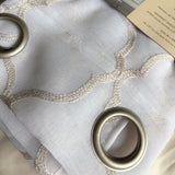 Embroidered sheer curtain eyelet top