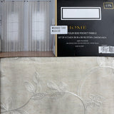 Embroidered sheer curtain rod pocket