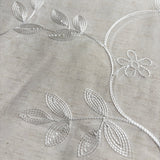 Embroidered sheer curtain rod pocket